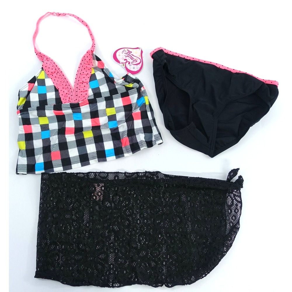 Candies Swimsuit Set Girls 14.5 Plus Bottom Top Coverup 3-Pieces $50